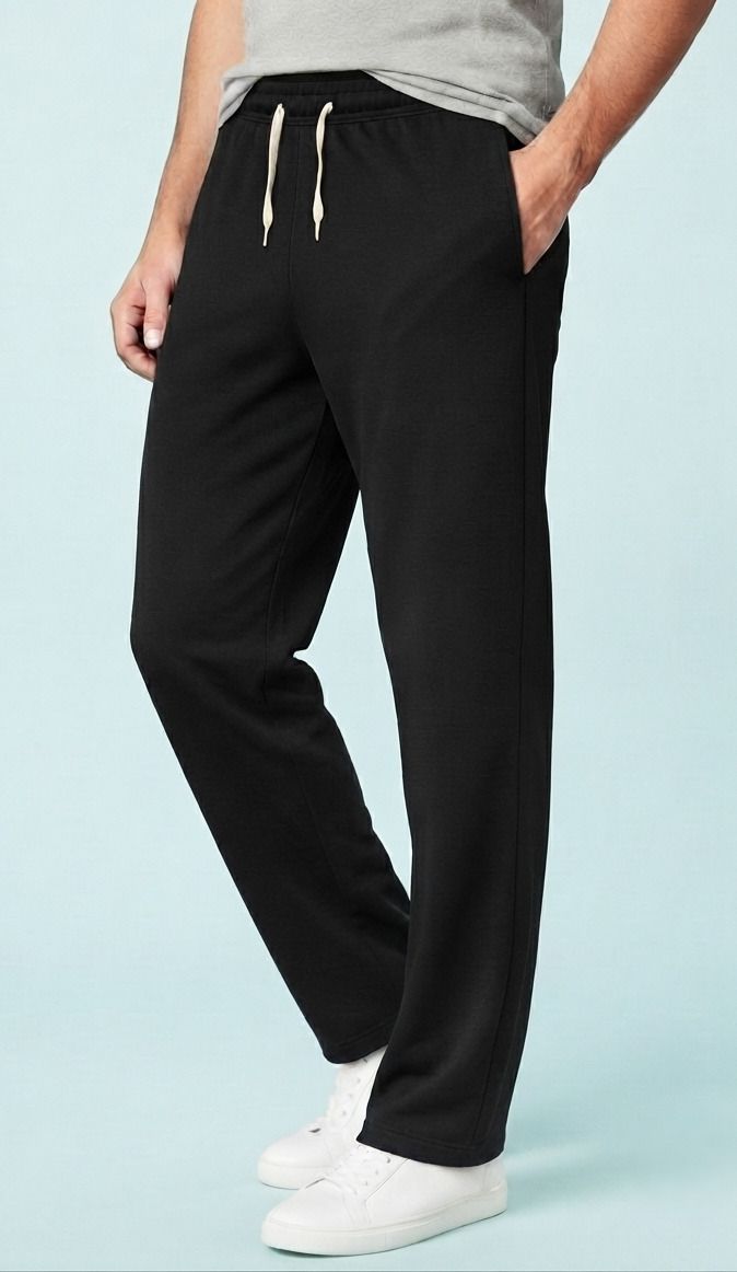 indiclub Men Solid Black Track Pants-picture-21