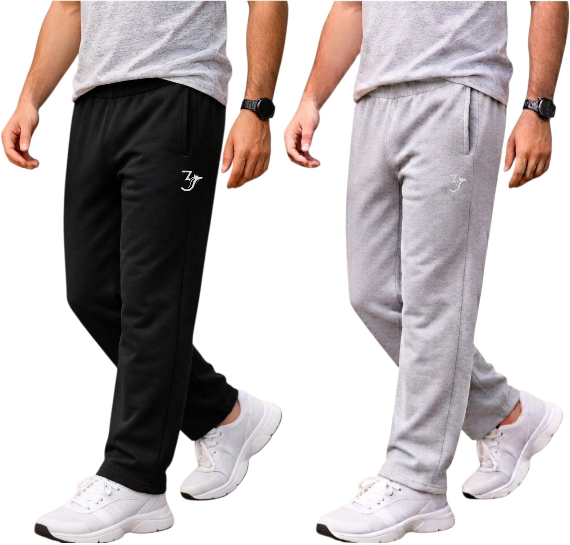 tribirds Pack of 2 Men Printed Black, Grey Track Pants-picture-26