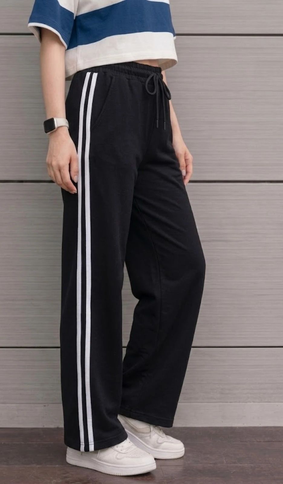 Women Solid Black Track Pants-image-42
