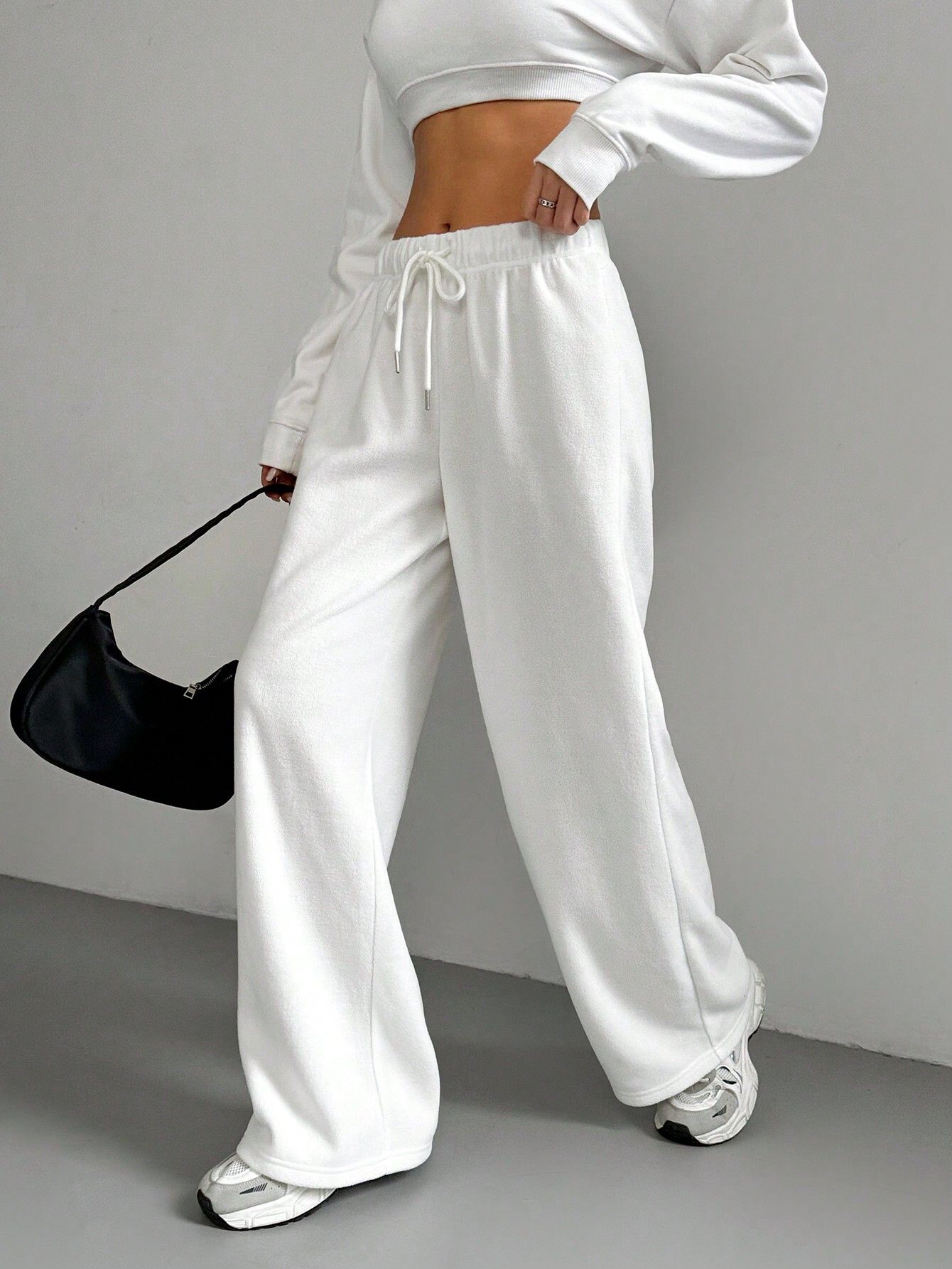 Women Solid White Track Pants-image-27