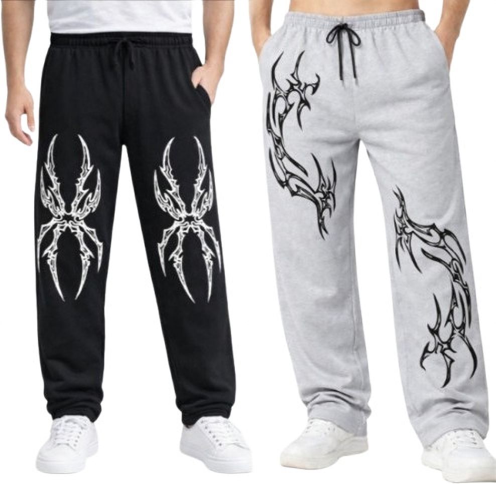 mank d Pack of 2 Men Printed Black Track Pants-picture-24
