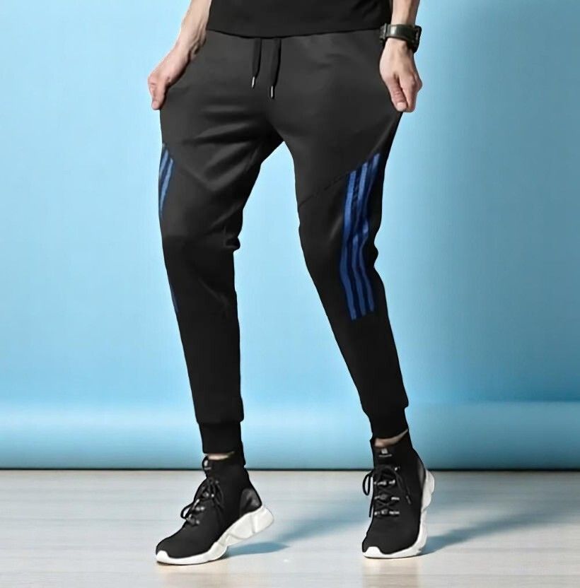 onlywe Men Striped Black Track Pants-picture-45