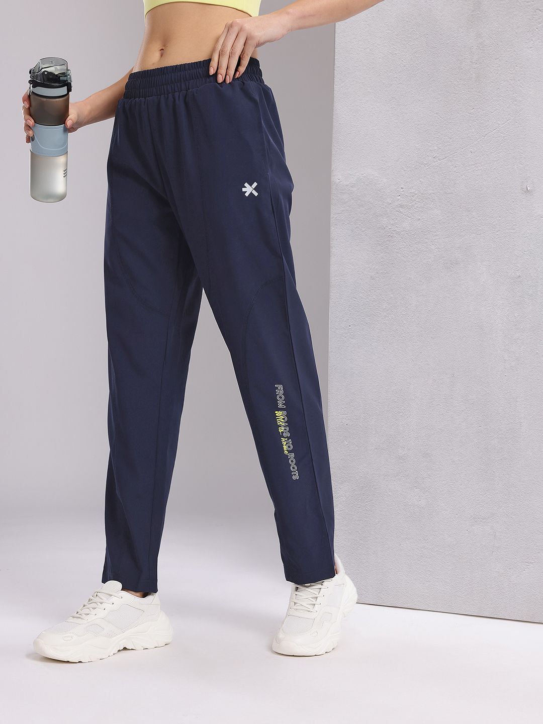 Women Washed Blue Track Pants-image-30