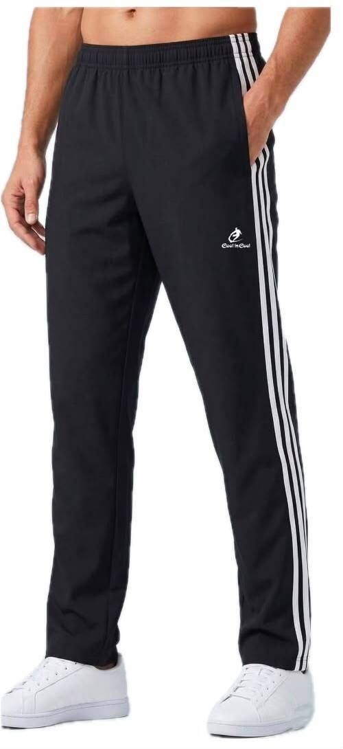 printrack Men Solid Black Track Pants-picture-12