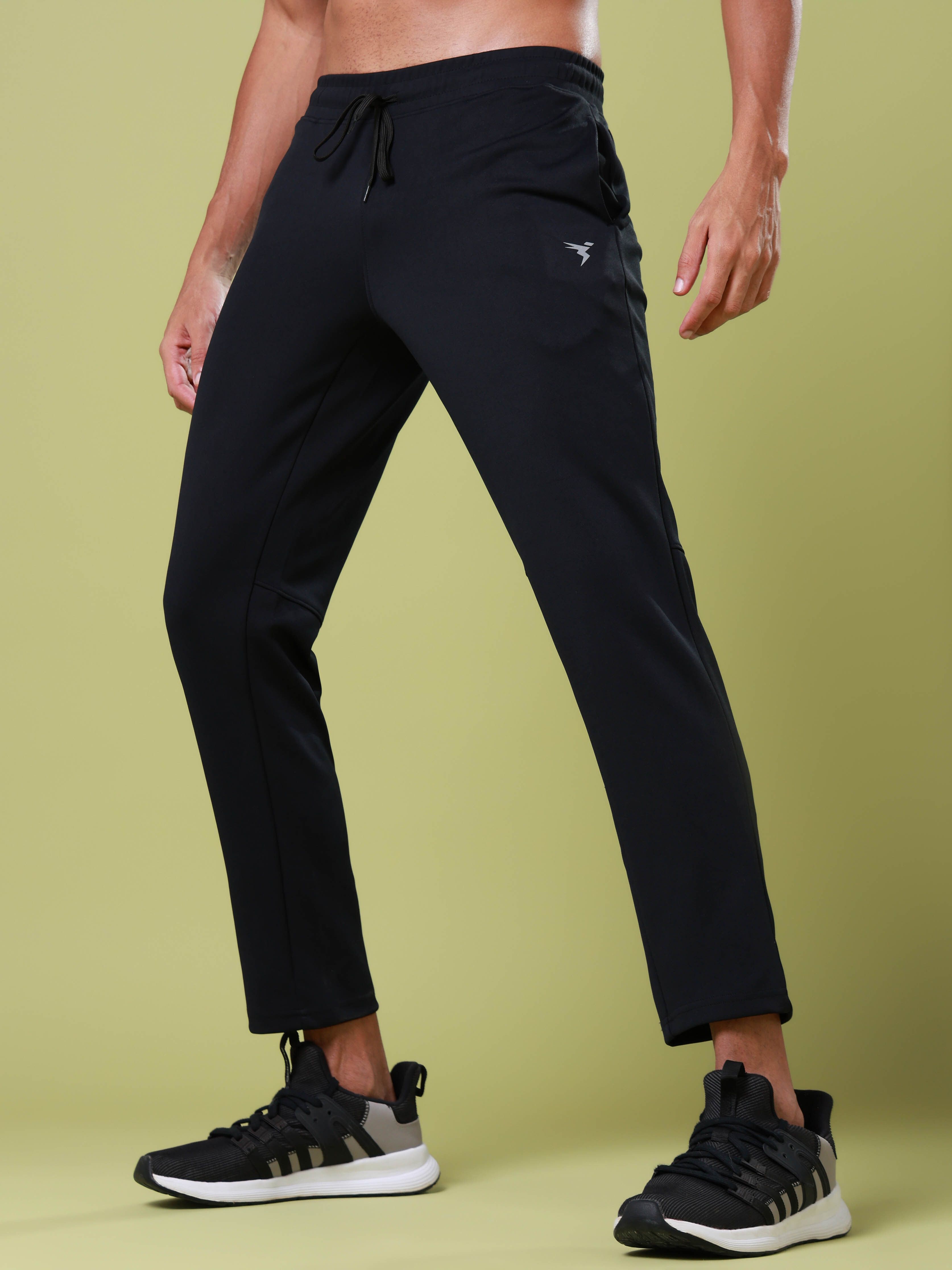 technosport Men Solid Black Track Pants-picture-18