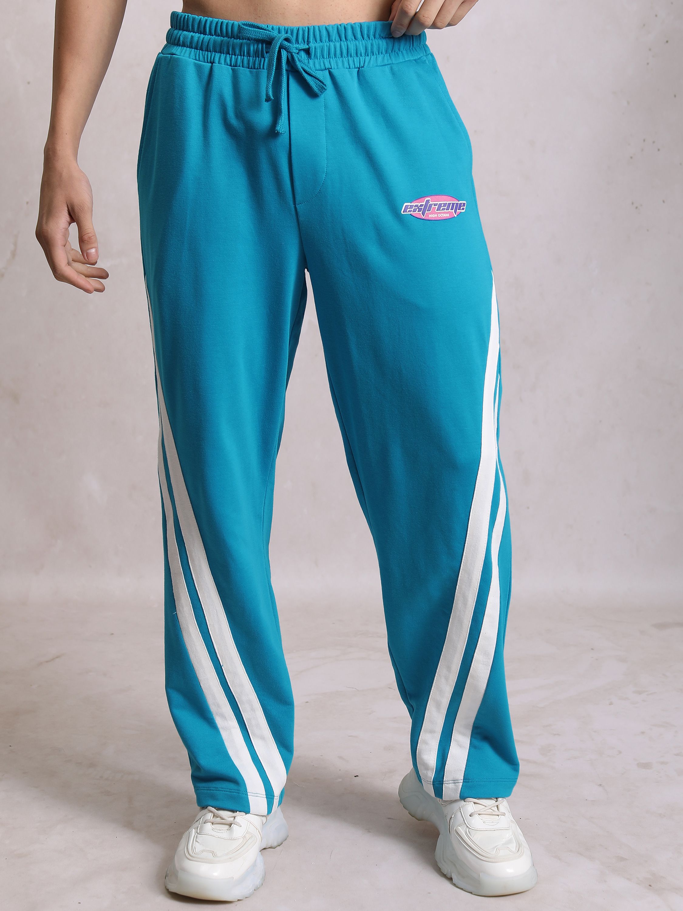 highlander Men Striped Blue Track Pants-picture-14