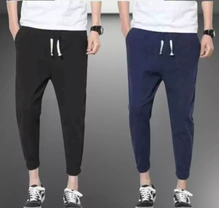 sg simla garments Pack of 2 Men Solid Blue, Black Track Pants-picture-28