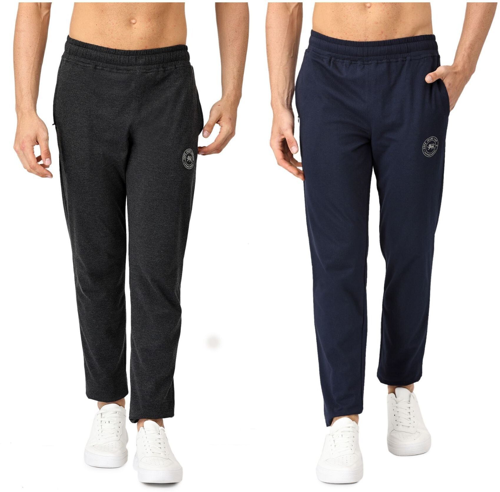 pepe jeans Pack of 2 Men Solid Blue, Black Track Pants-picture-26