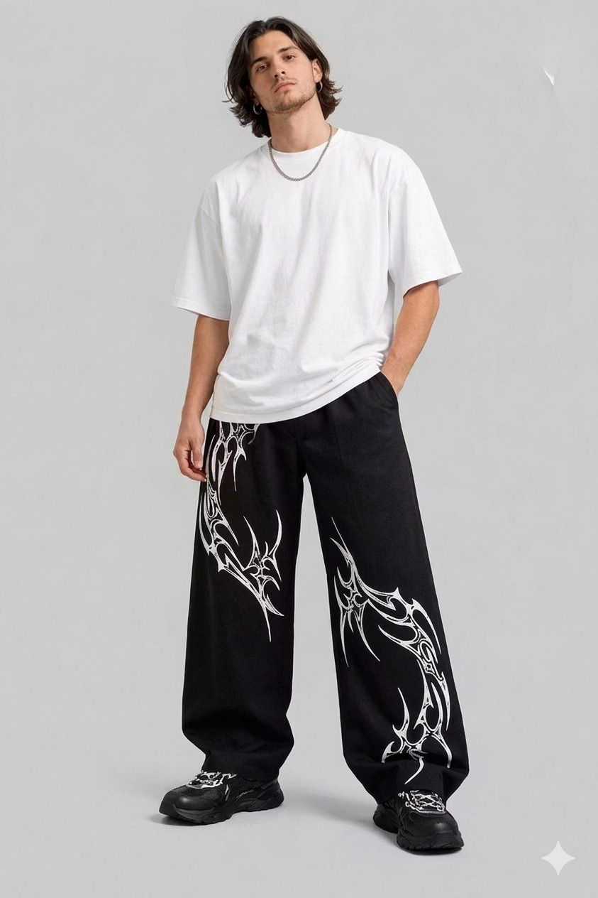 ila enterprises Men Printed Black Track Pants-picture-8
