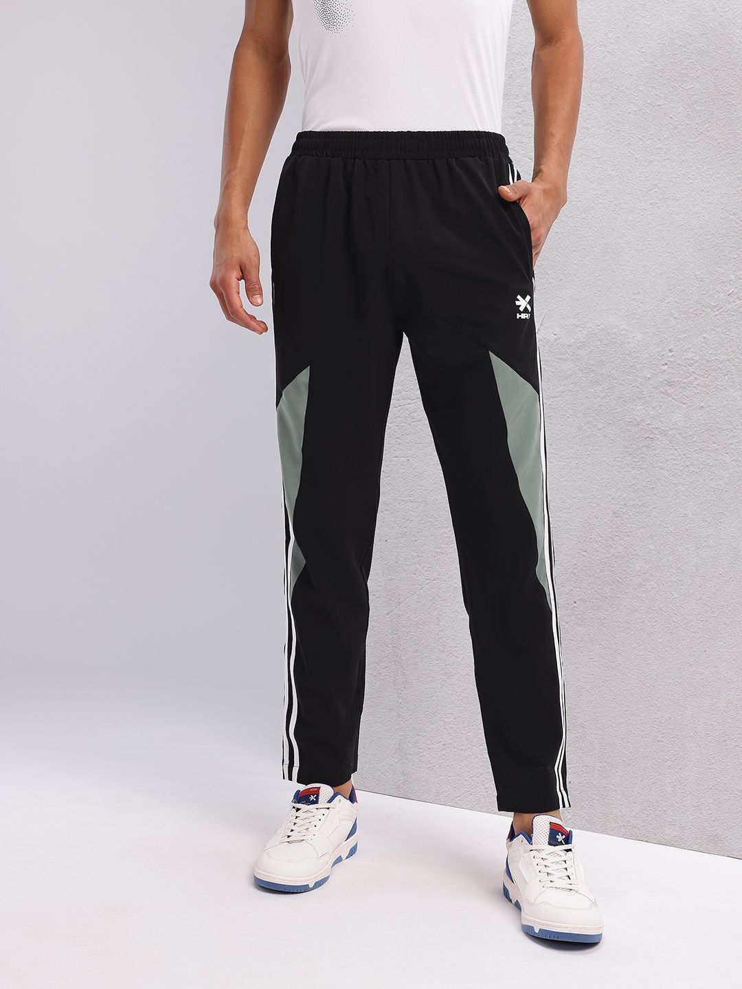 hrx by hrithik roshan Men Colorblock Black Track Pants-picture-10