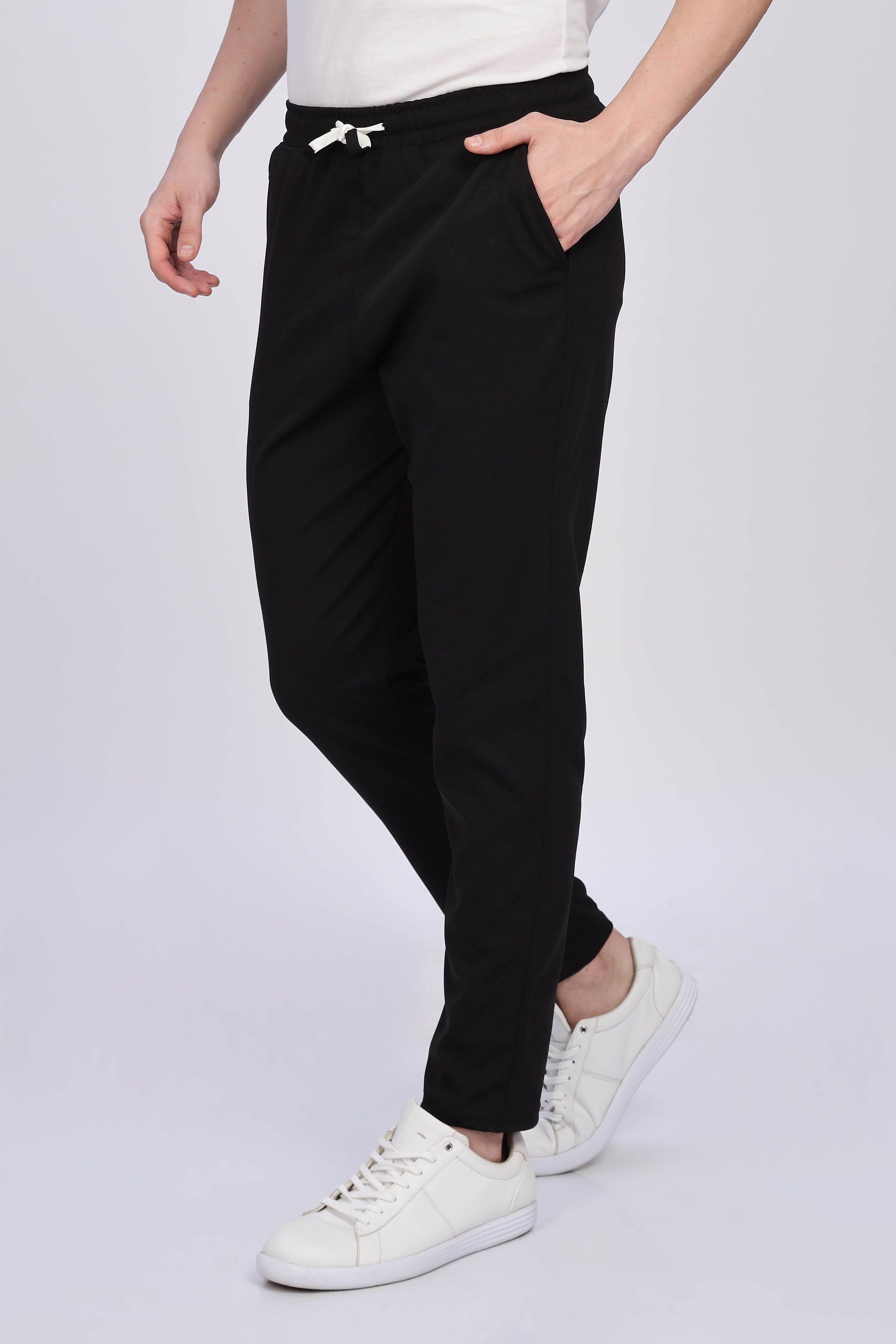 foxter Men Solid Black Track Pants-picture-20