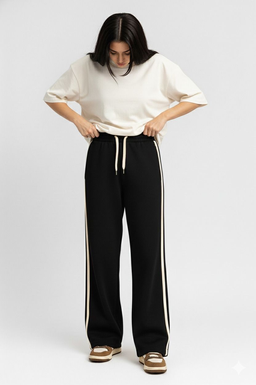 keesun Women Striped Black, Beige Track Pants-picture-21