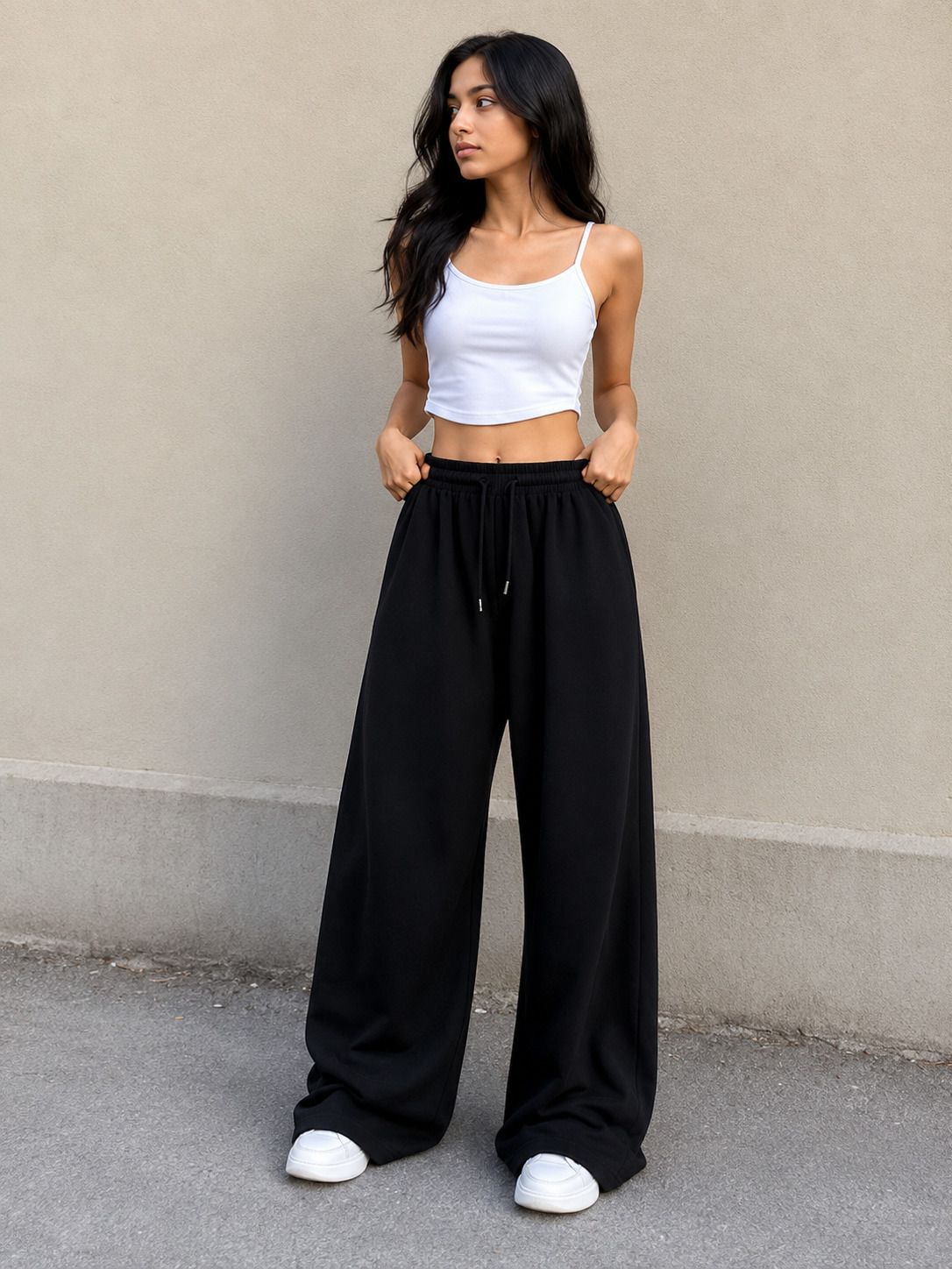 Women Solid Black Track Pants-image-32