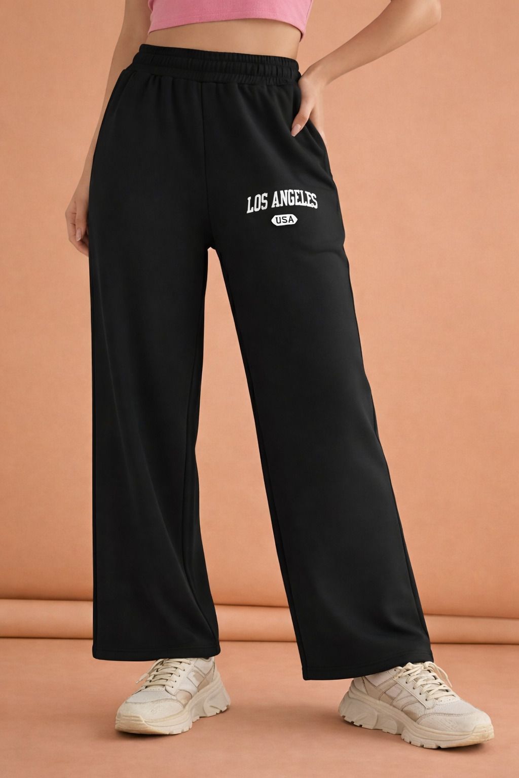 1stlov Women Solid Black Track Pants-picture-17