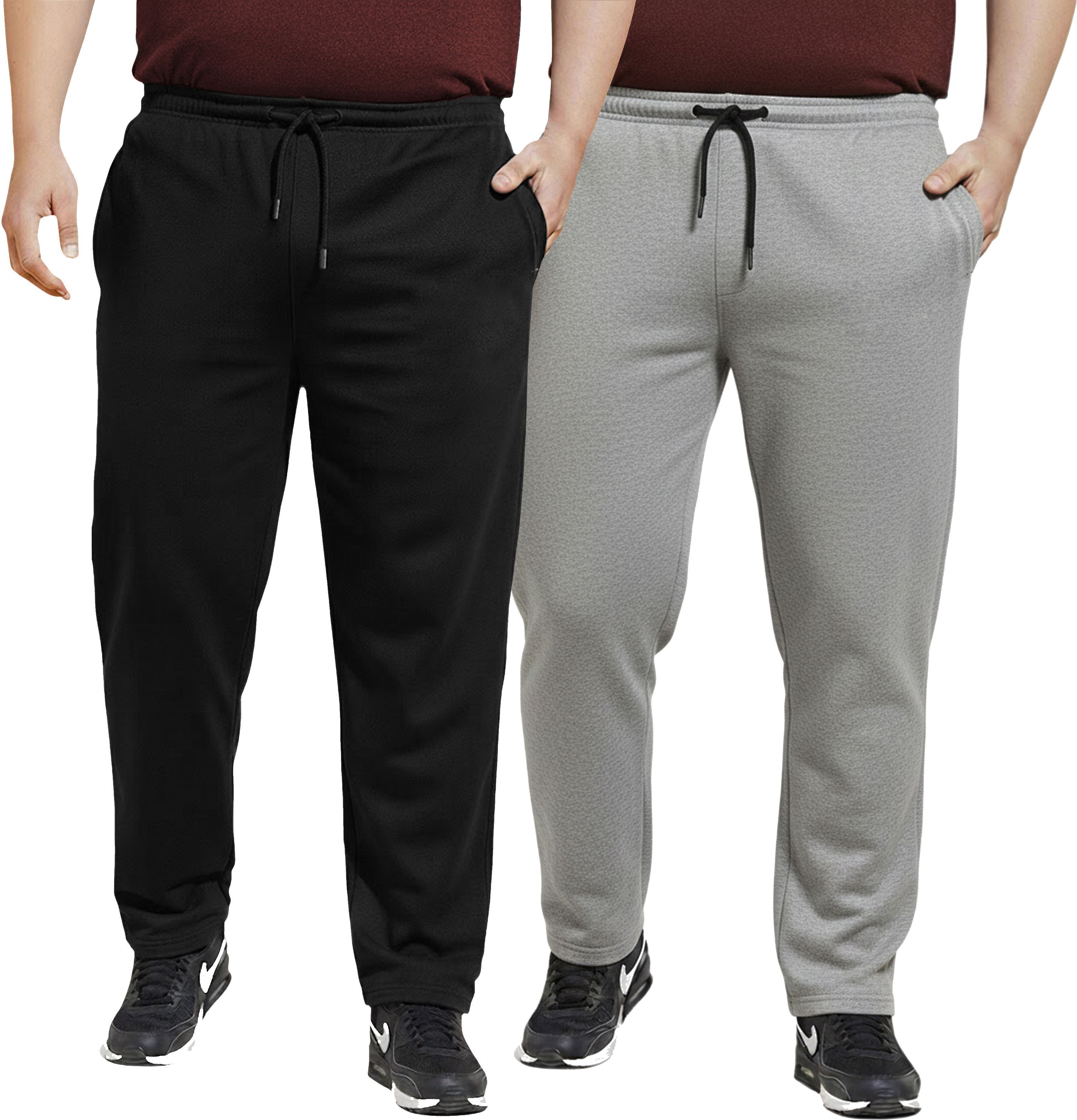 west gate clothing Pack of 2 Men Solid Black, Grey Track Pants-picture-21