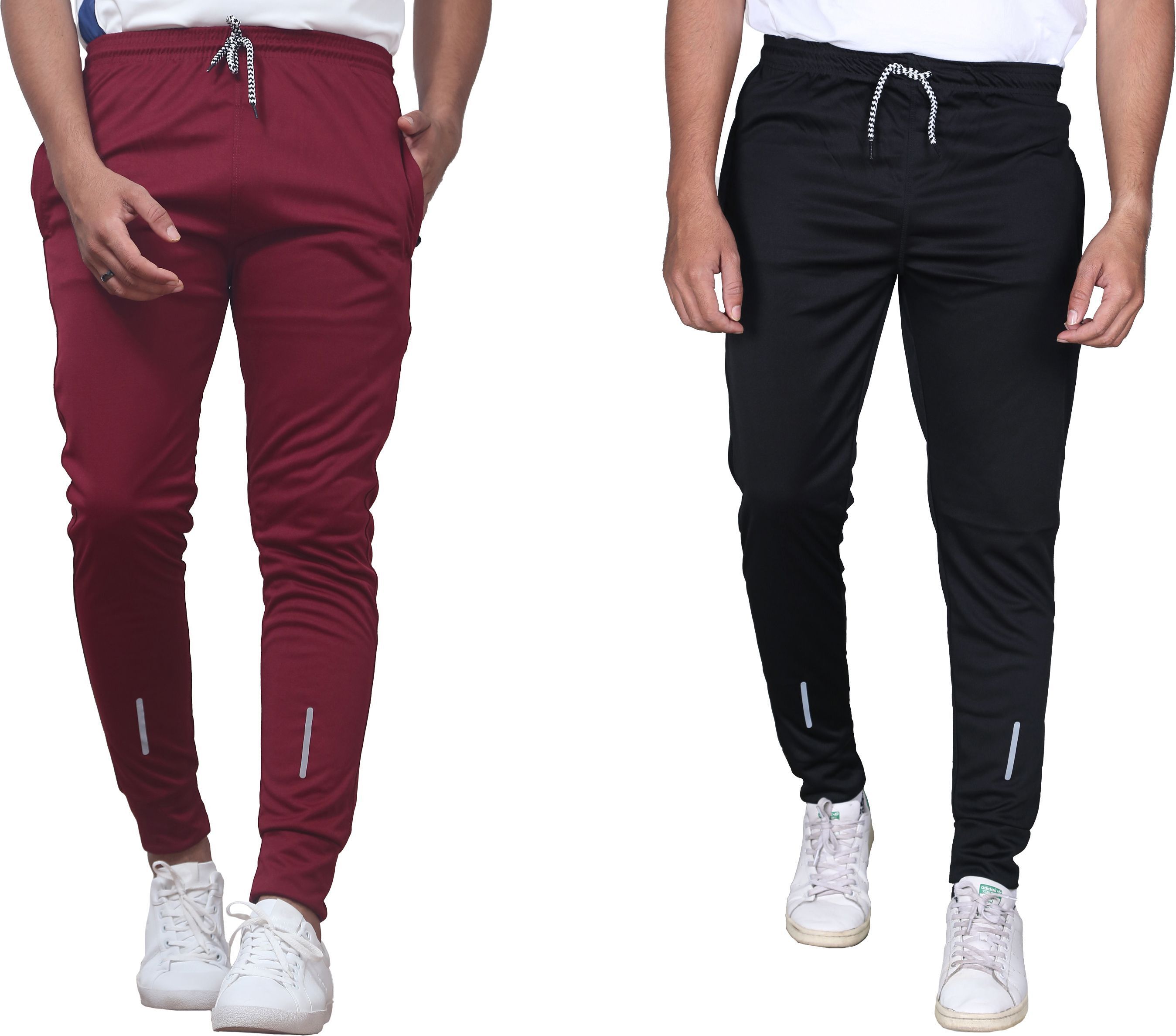 covetvolo trends Men Striped Red, Black Track Pants-picture-26
