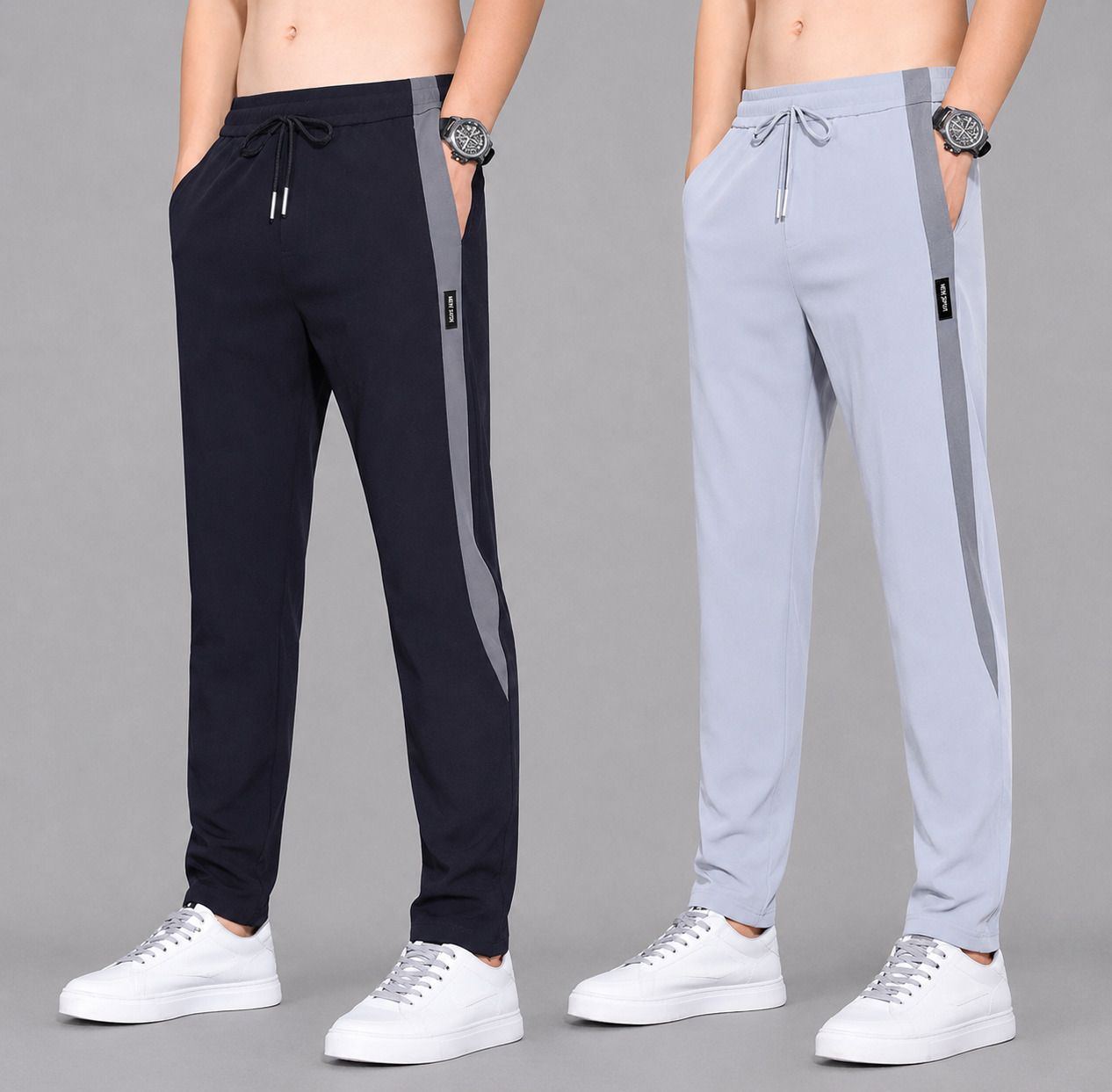 joggers park Pack of 2 Men Colorblock Multicolor Track Pants-picture-20
