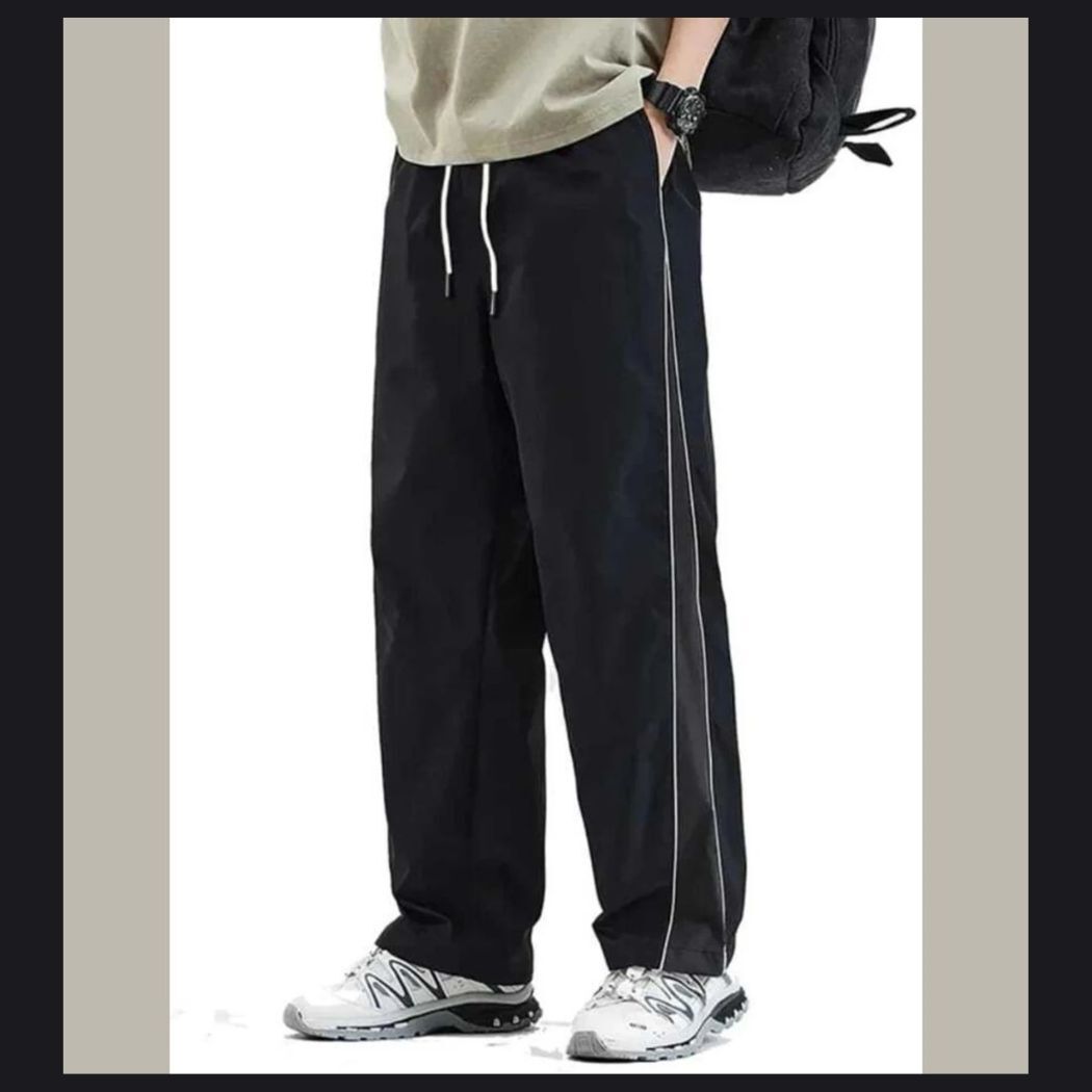 nikhil hosiery Men Striped Black Track Pants-picture-24