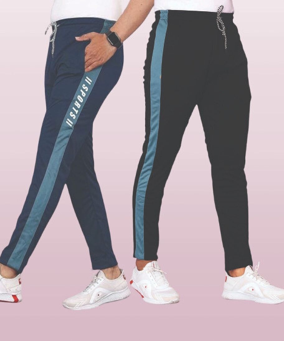 covetvolo trends Pack of 2 Men Solid Grey Track Pants-picture-34