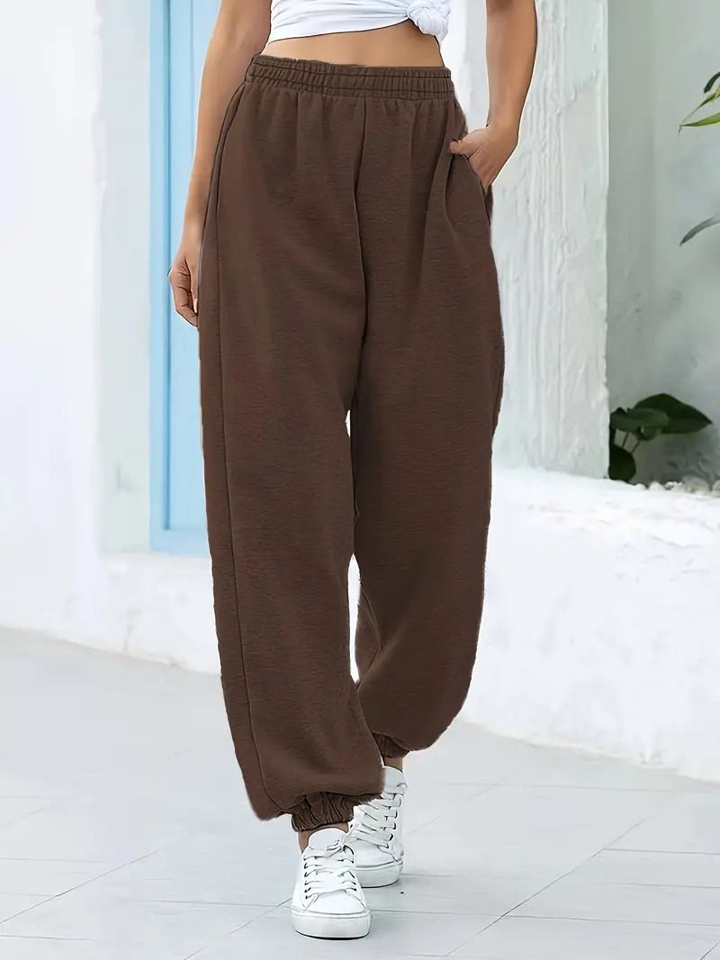 q-rious Women Solid Brown Track Pants-picture-27