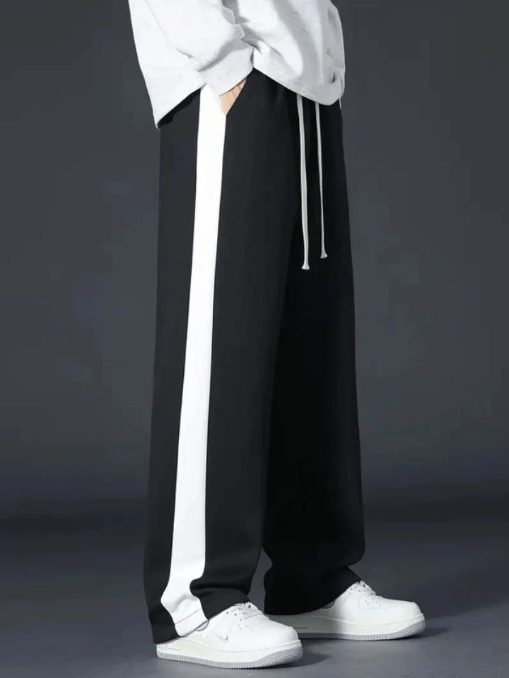 lime verse Men Striped Black Track Pants-picture-21