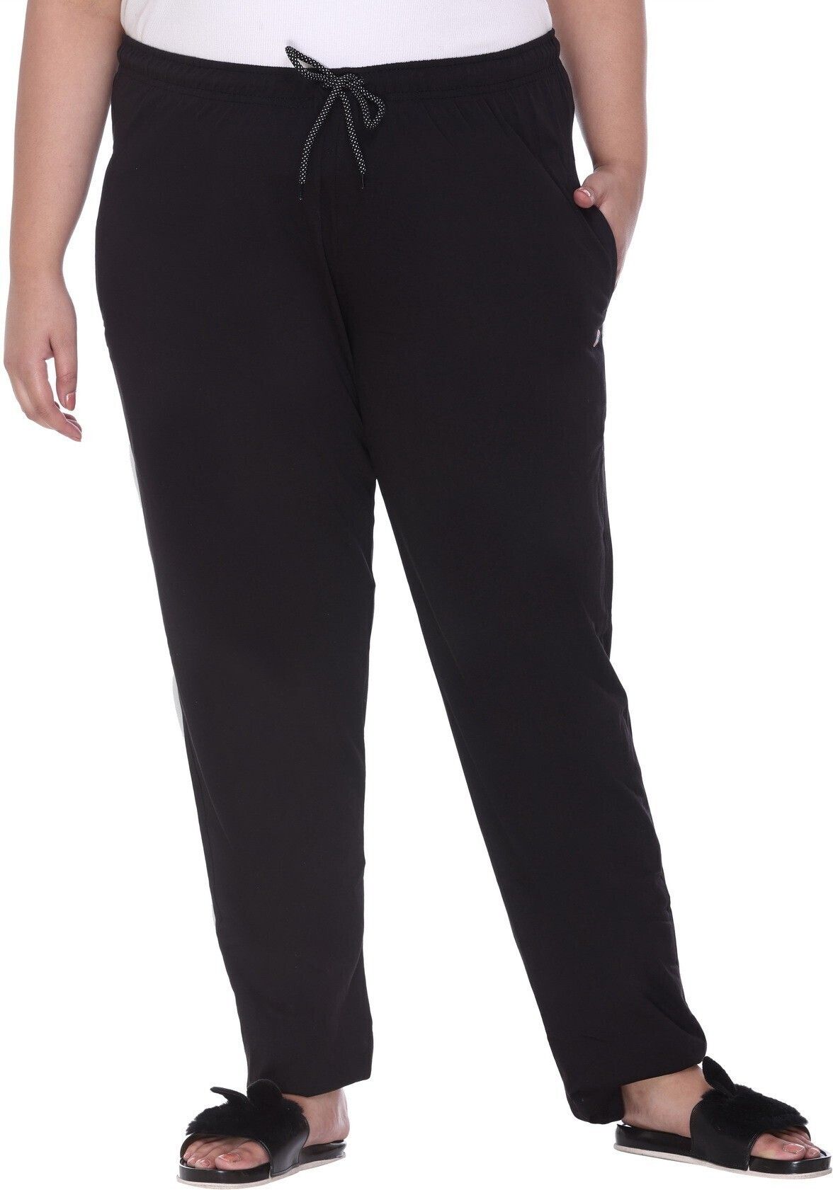 cupid Women Solid Black Track Pants-picture-28