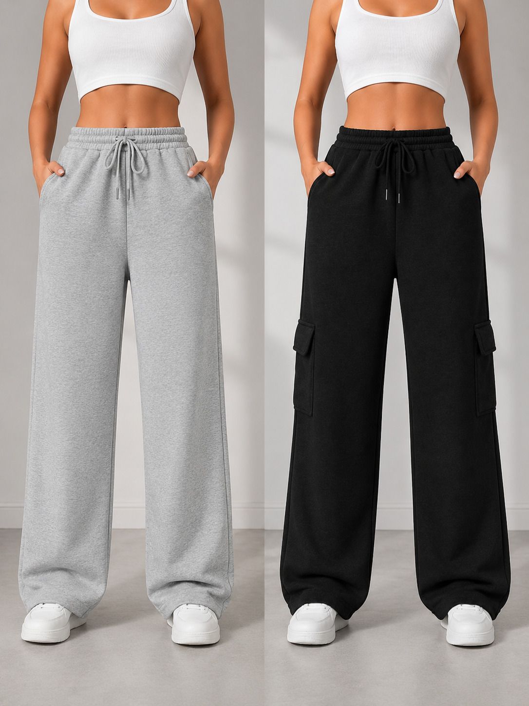 r cube Pack of 2 Women Solid Silver Track Pants-picture-12