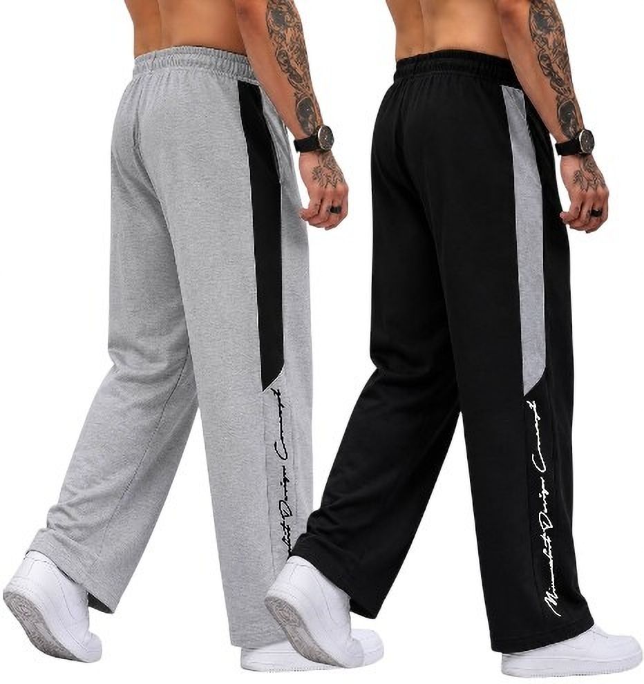 kunan Men Colorblock Black Track Pants-picture-38