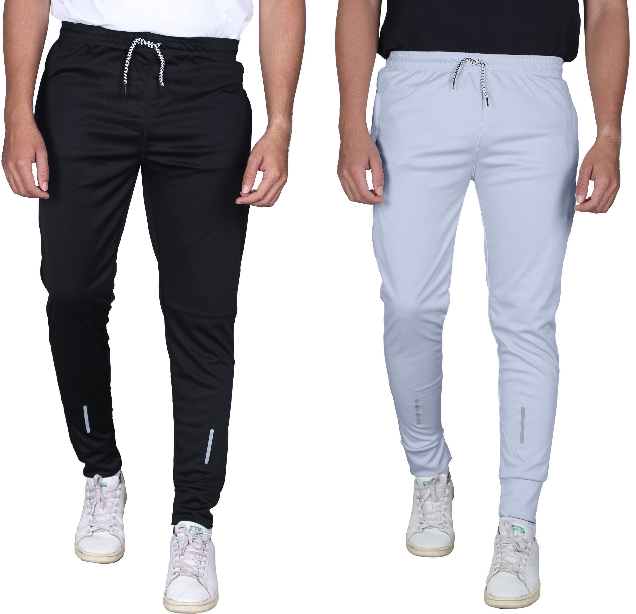 covetvolo trends Men Striped Black, Grey Track Pants-picture-44