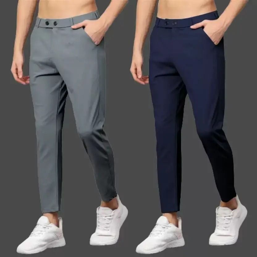 sumitgarment Pack of 2 Men Solid Blue, Grey Track Pants-picture-17