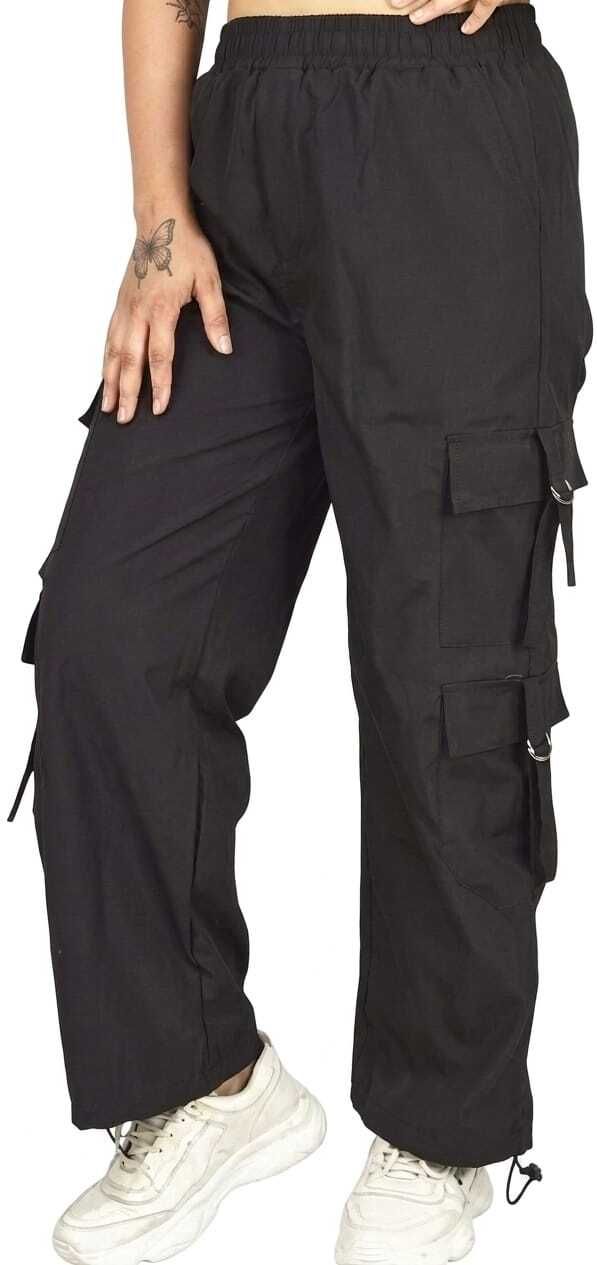 Women Solid Black Track Pants-image-29