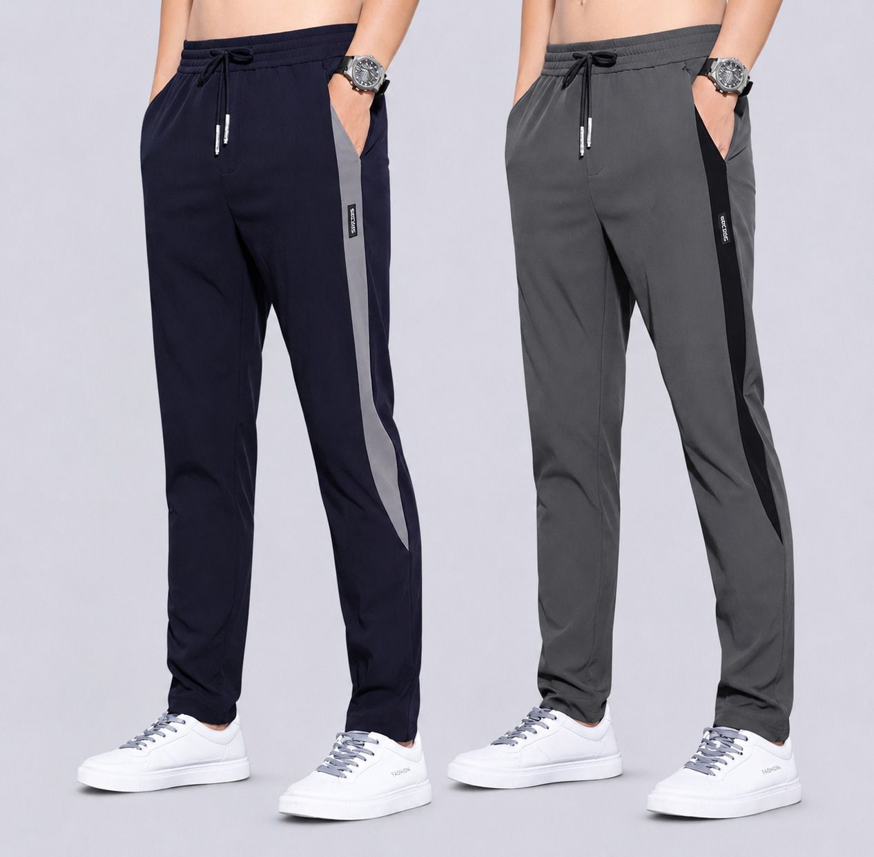 joggers park orignals. Pack of 2 Men Striped Multicolor Track Pants-picture-18