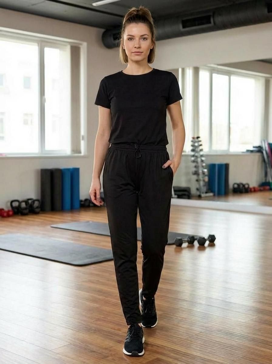 kashvi Women Solid Black Track Pants-picture-20