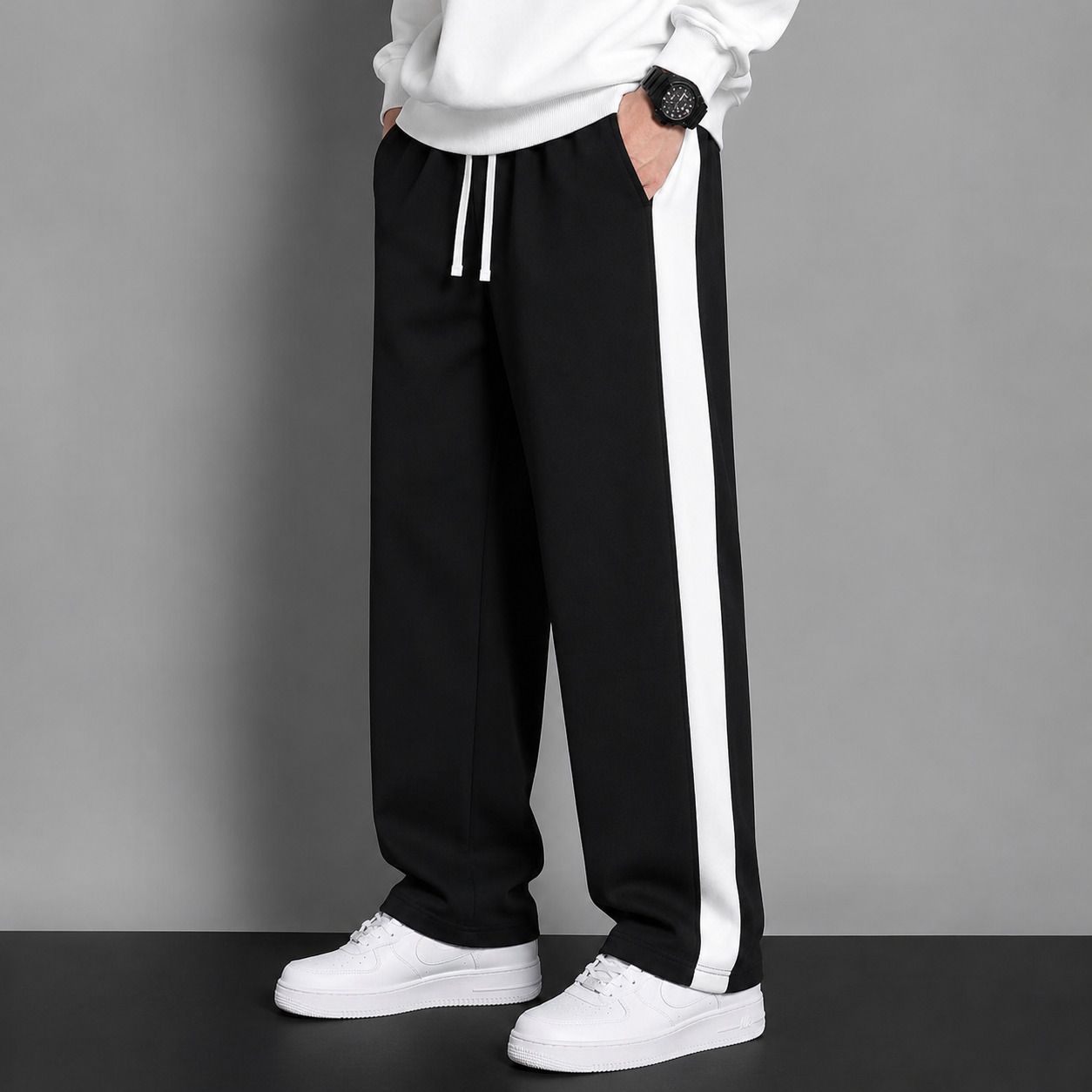 divkush Men Solid Black Track Pants-picture-17