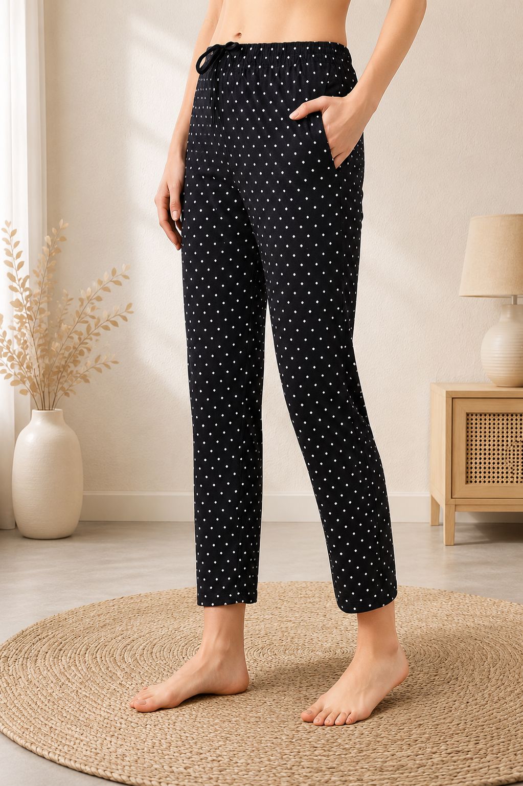 trendy world Women Printed Black Track Pants-picture-27