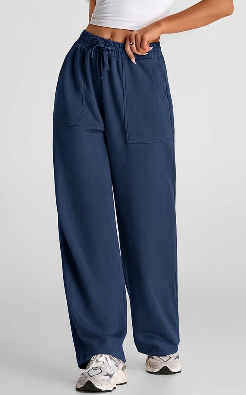 q-rious Women Solid Dark Blue Track Pants-picture-12