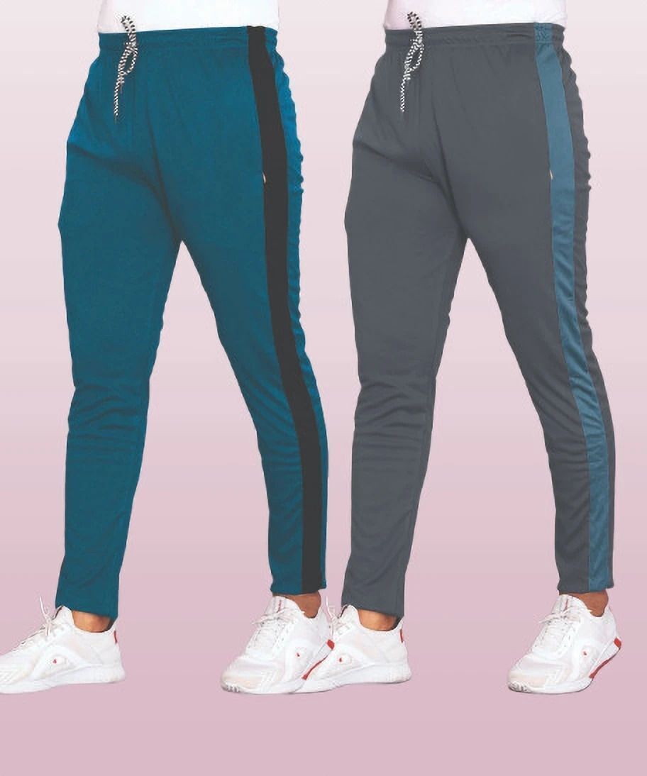 Pack of 2 Men Solid Multicolor Track Pants-image-16