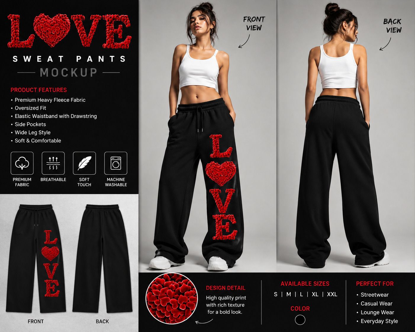 mittro fashion hub Women Embellished, Printed Black Track Pants-picture-28