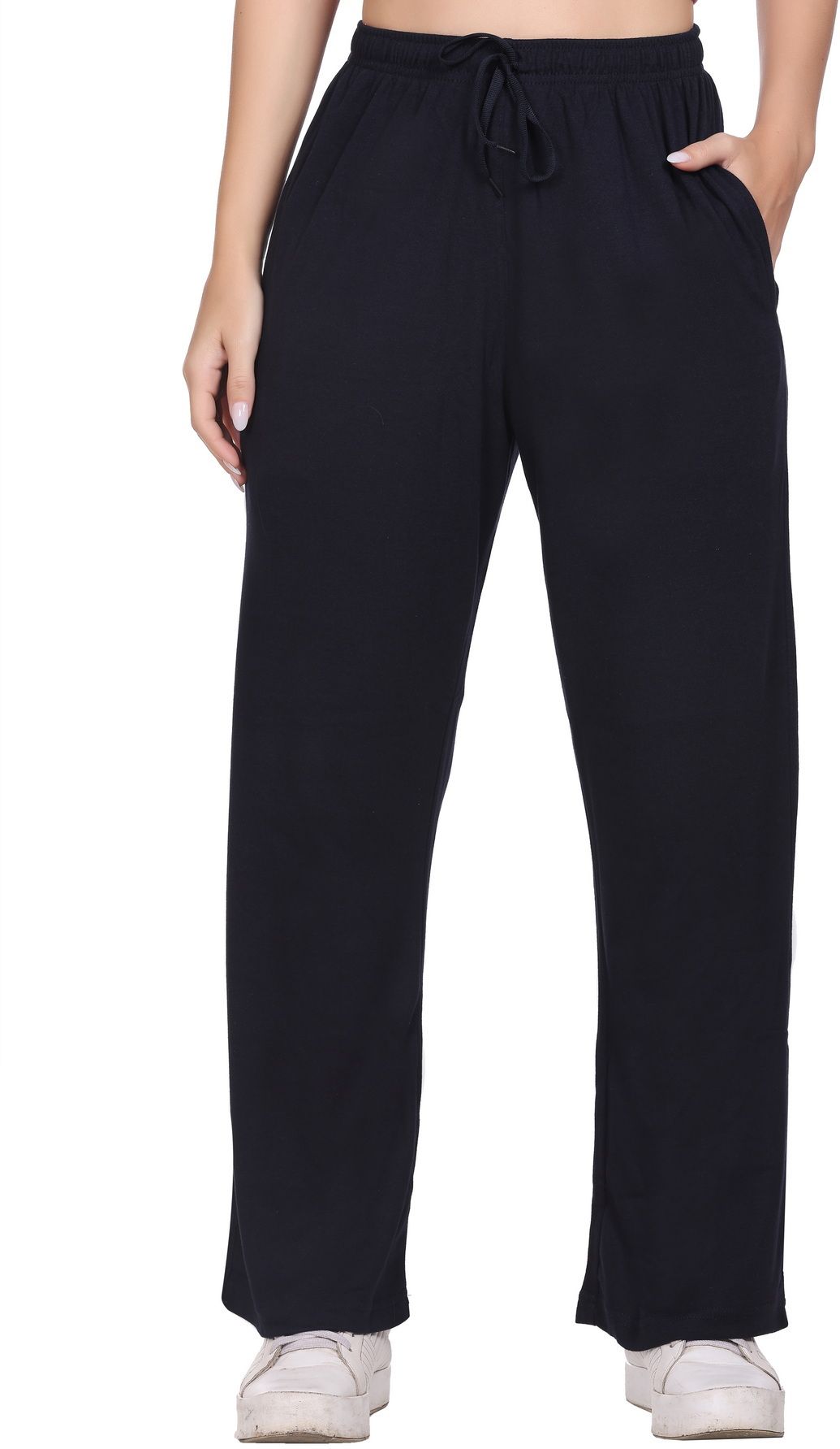 High Rise Cotton Straight Trackpants Women Pyjama