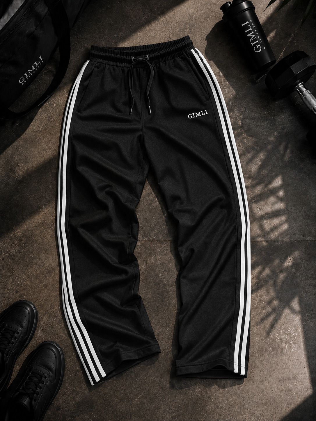 gimli Men Striped Black Track Pants-picture-24