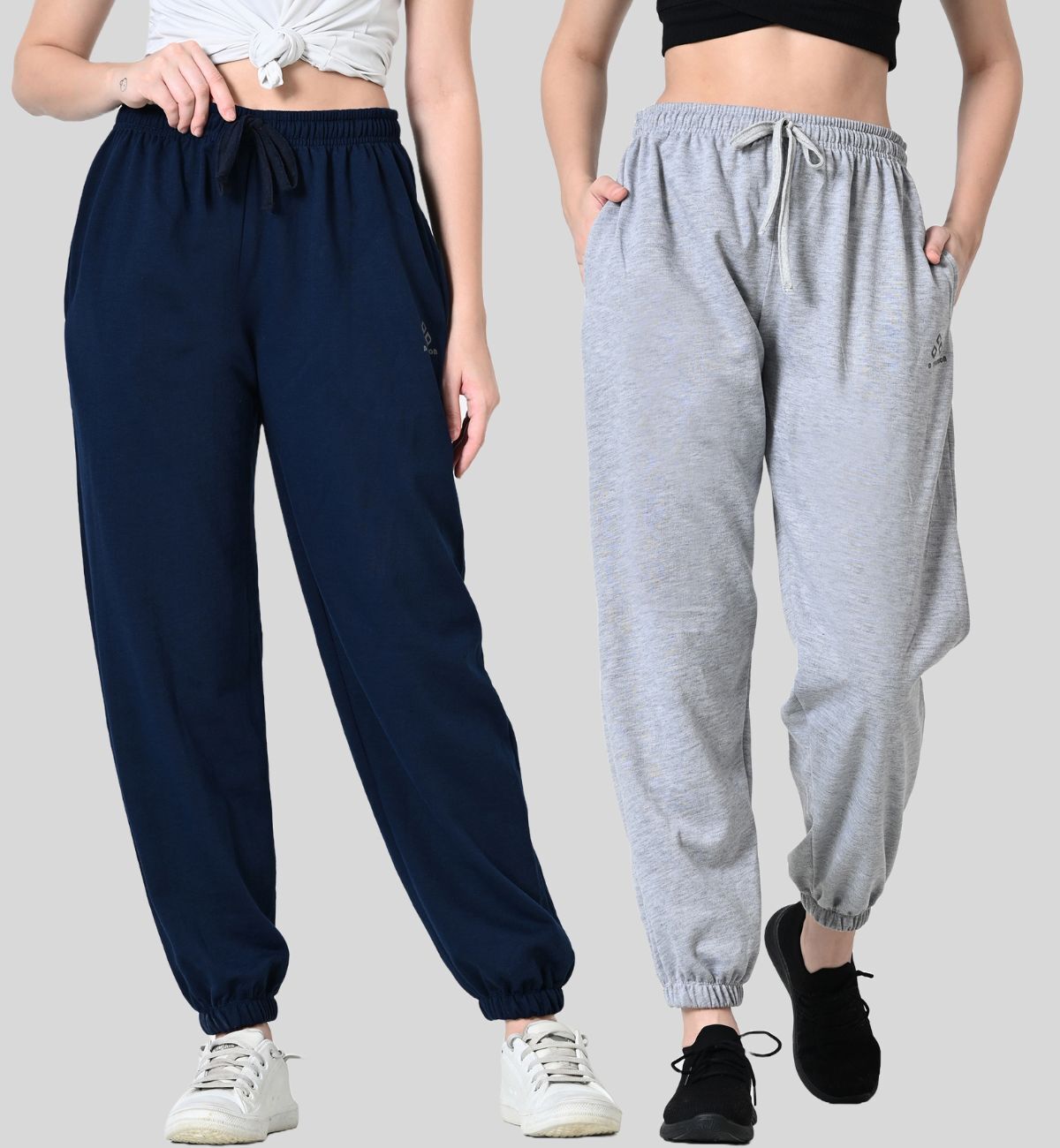 ds fashion Pack of 2 Women Solid Blue, Grey Track Pants-picture-11