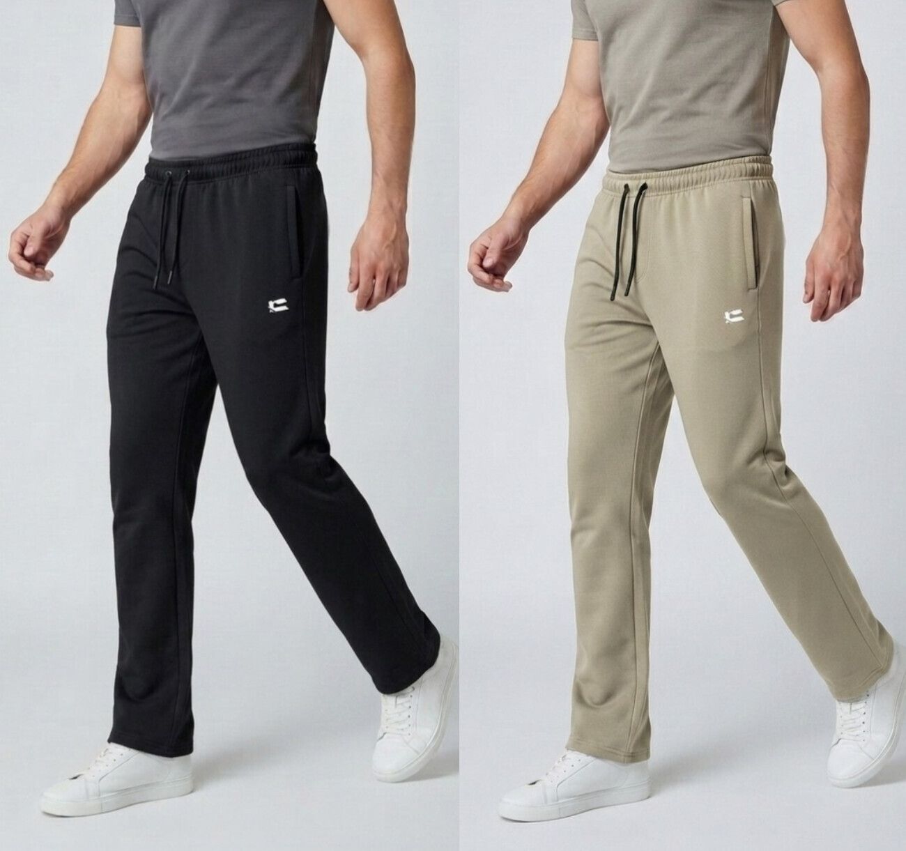 coutrix Pack of 2 Men Solid Blue Track Pants-picture-25