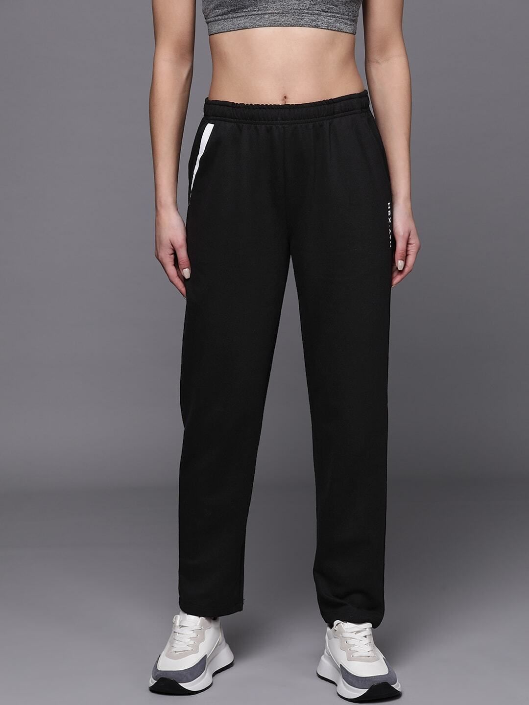 Women Solid Black Track Pants