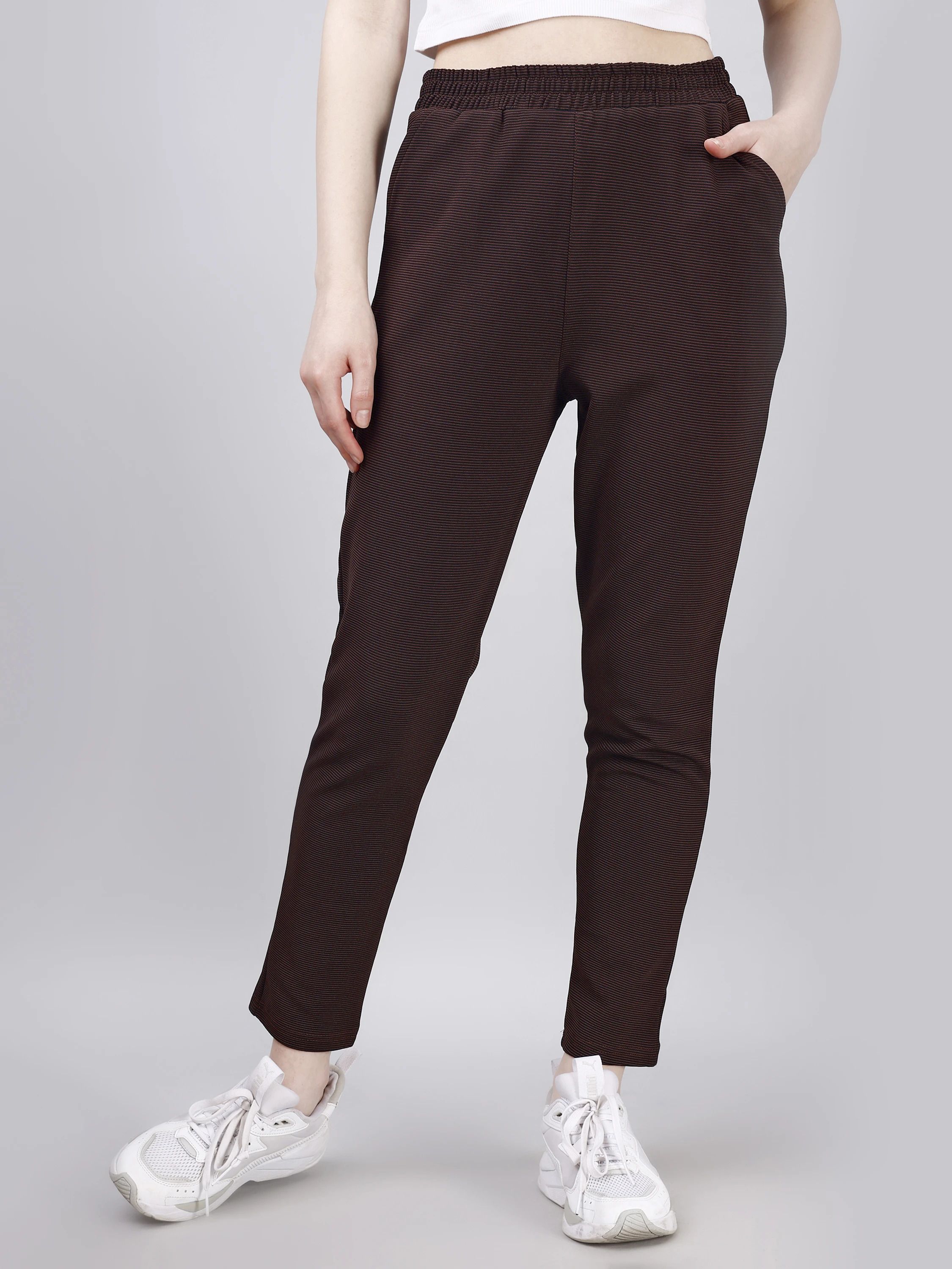 leewan Women Solid Brown Track Pants-picture-19