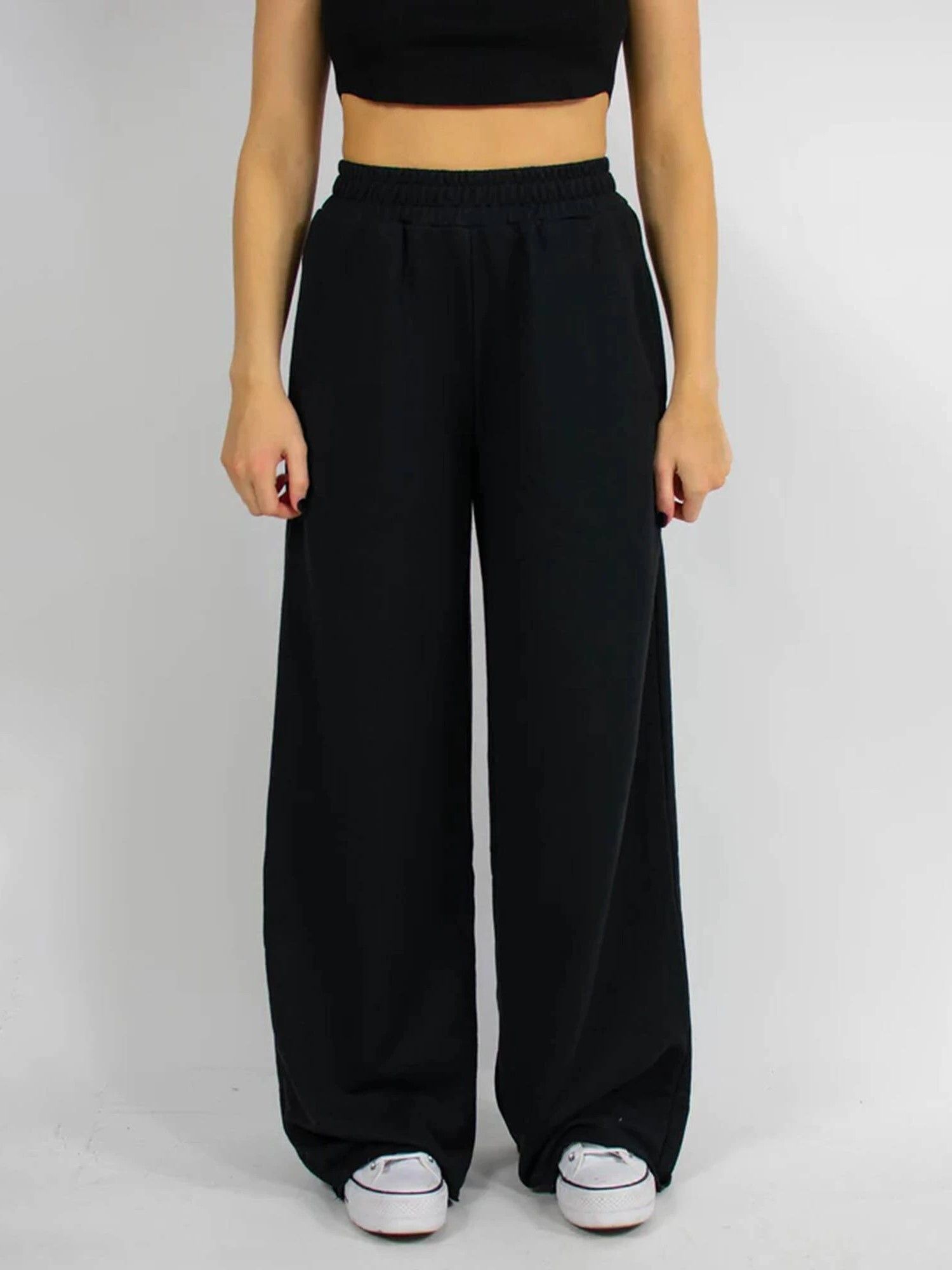 dockstreet Women Solid Black Track Pants-picture-20