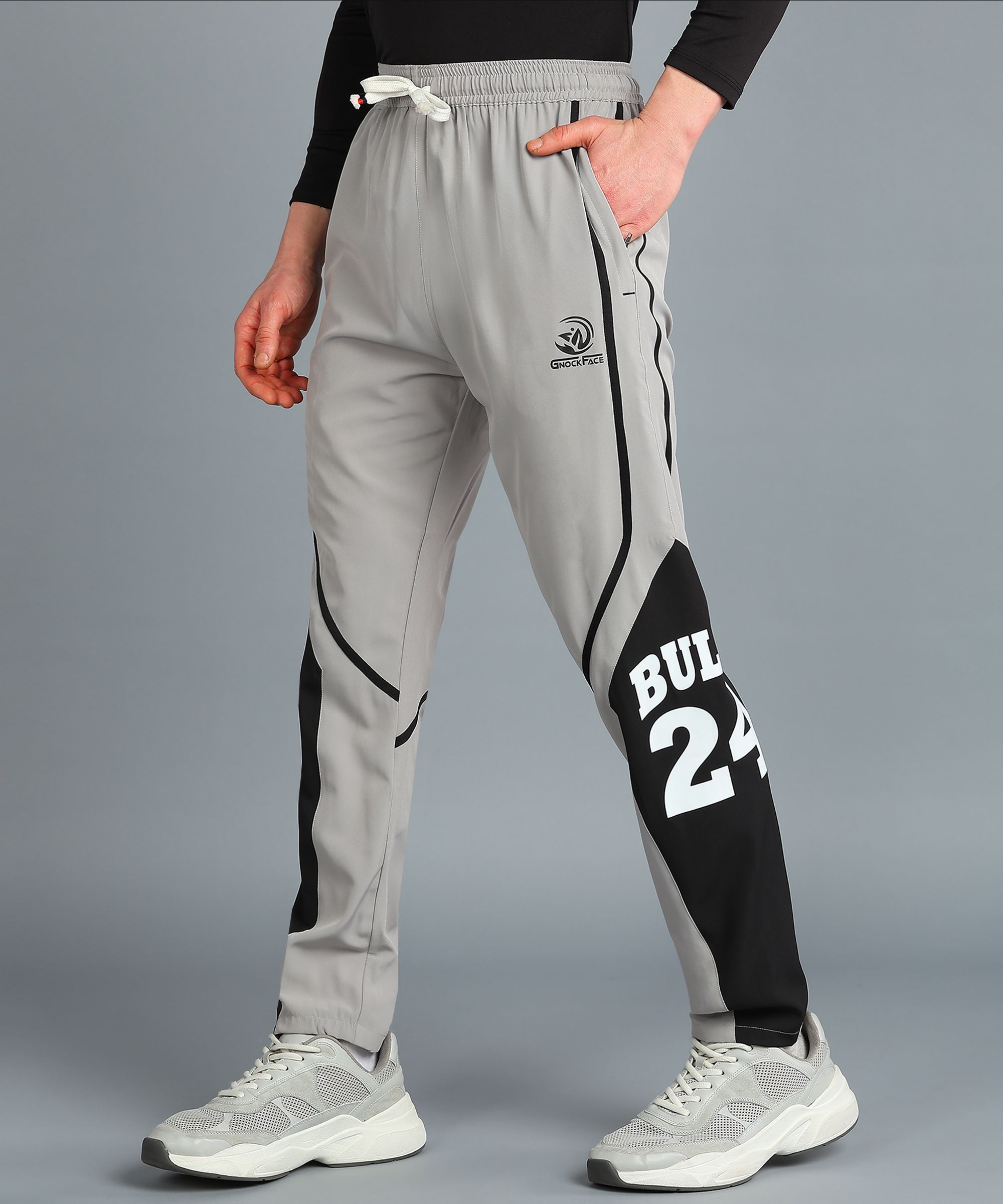 gnockface Men Solid White Track Pants-picture-22