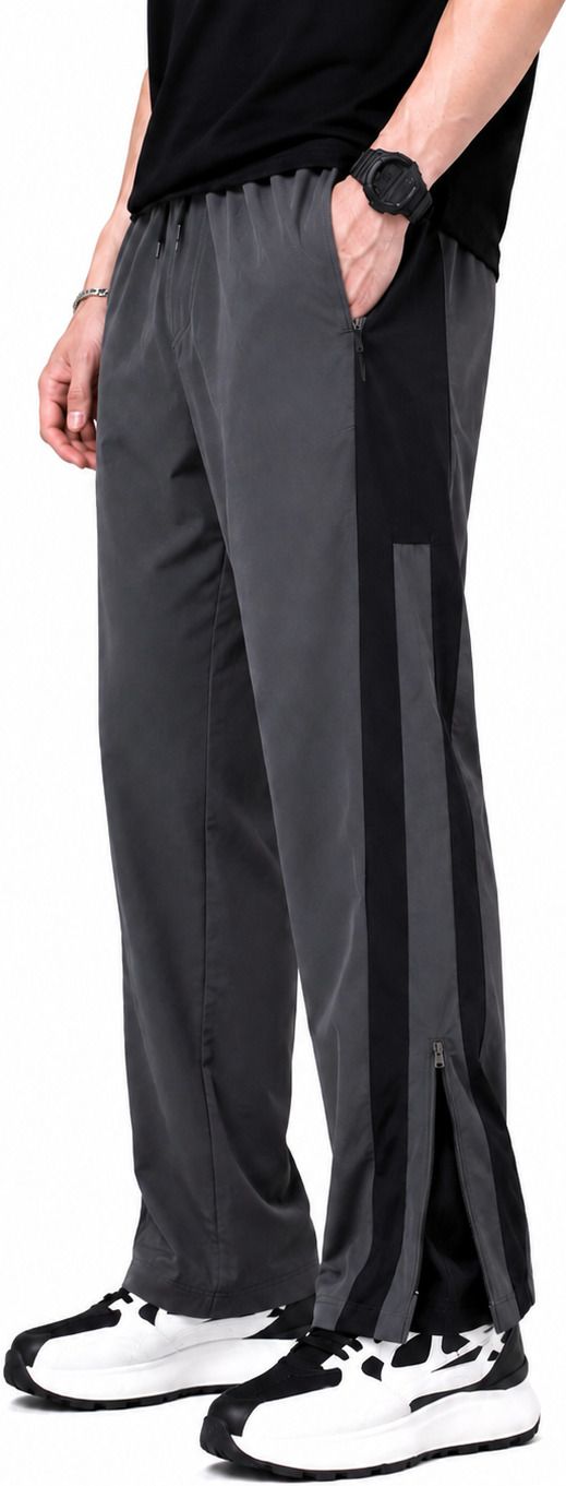incheon Men Striped Grey, Black Track Pants-picture-22