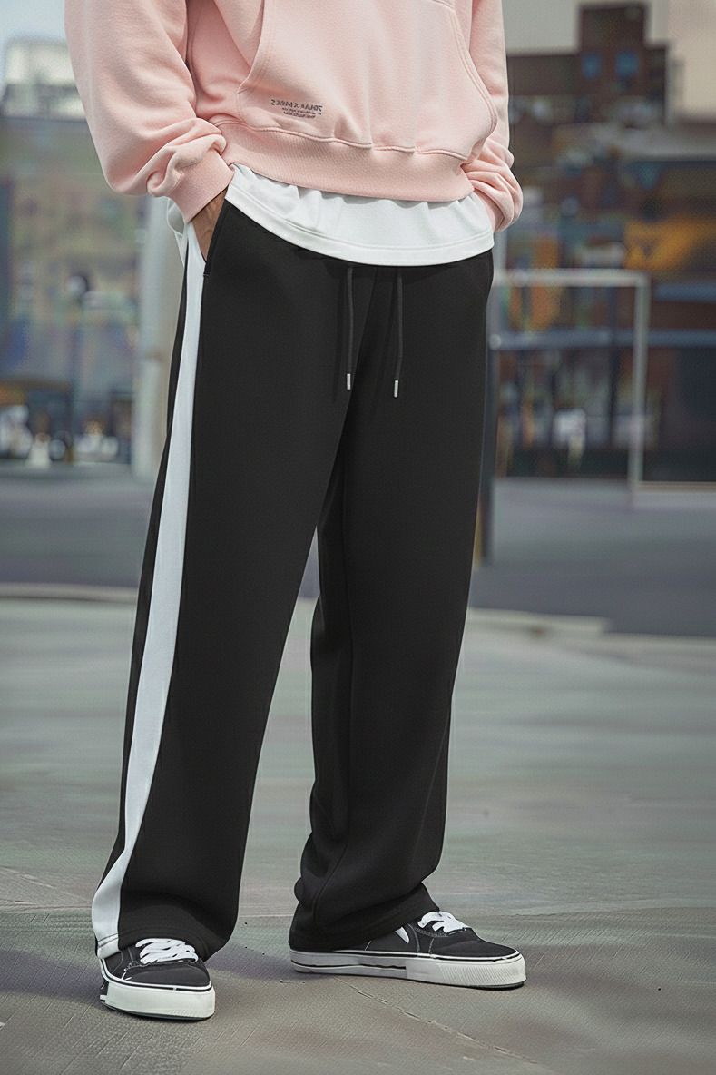 Men Loose Fit Multicolor Cotton Blend Trousers-image-41