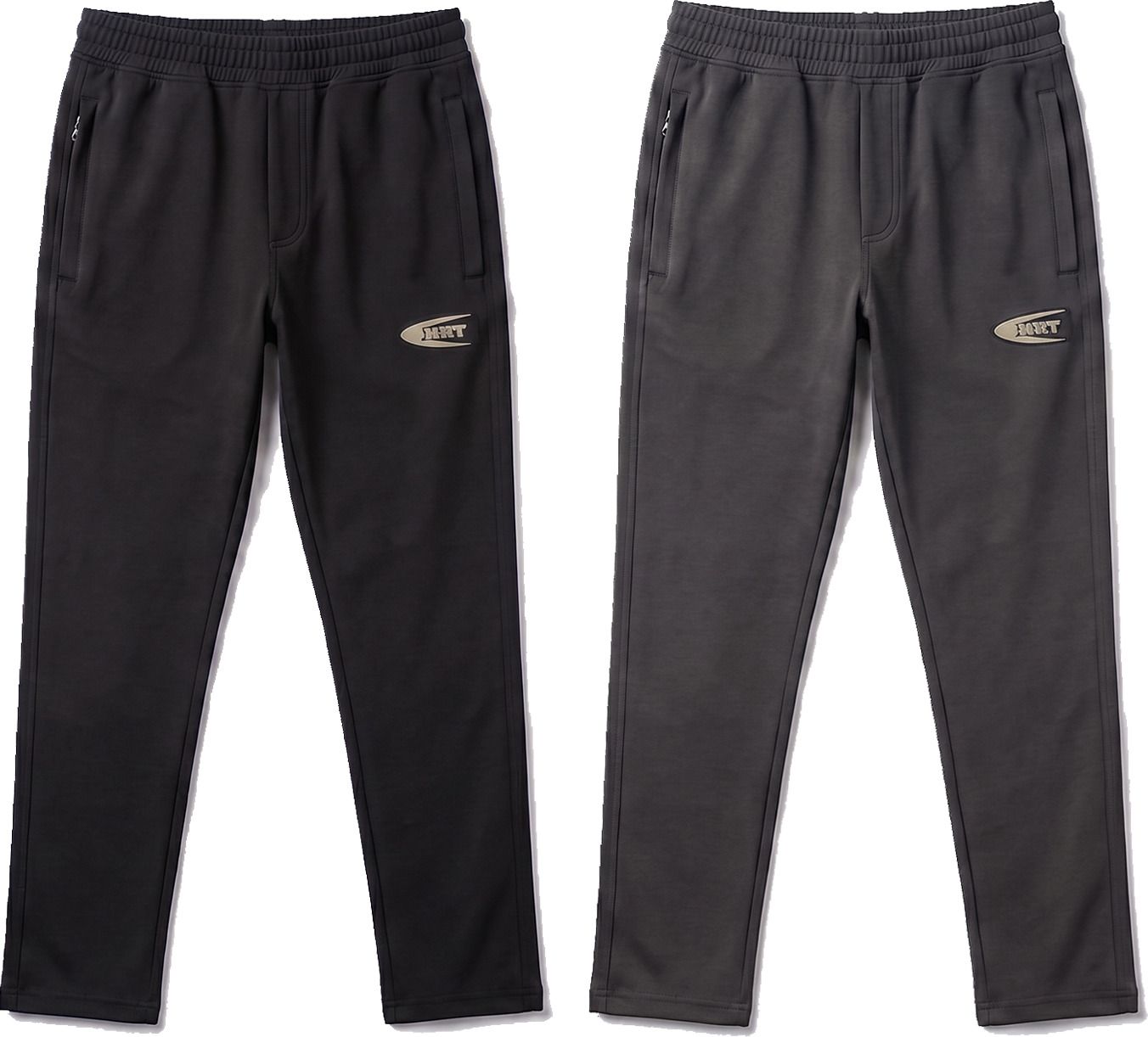 hkt Pack of 2 Men Solid Black, Grey Track Pants-picture-11