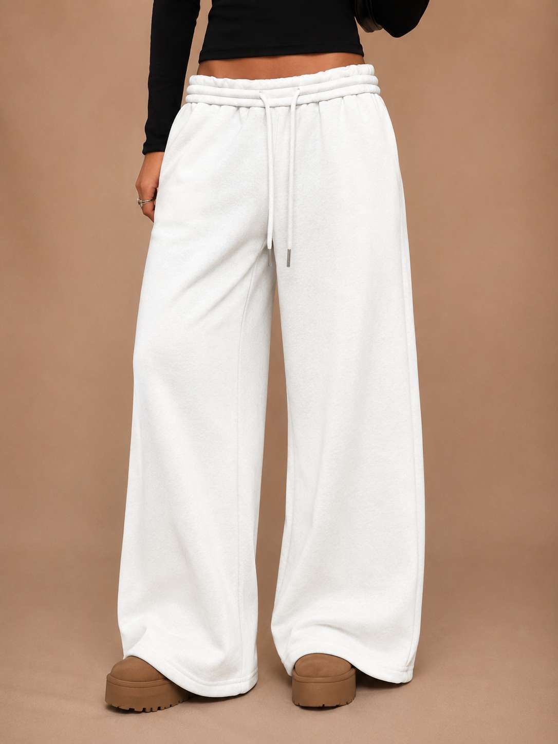 mk digital Women Solid White Track Pants-picture-41